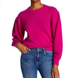 $200 AQUA Cashmere Cashmere Balloon Sleeve Sweater-Mulberry-100% cashmere